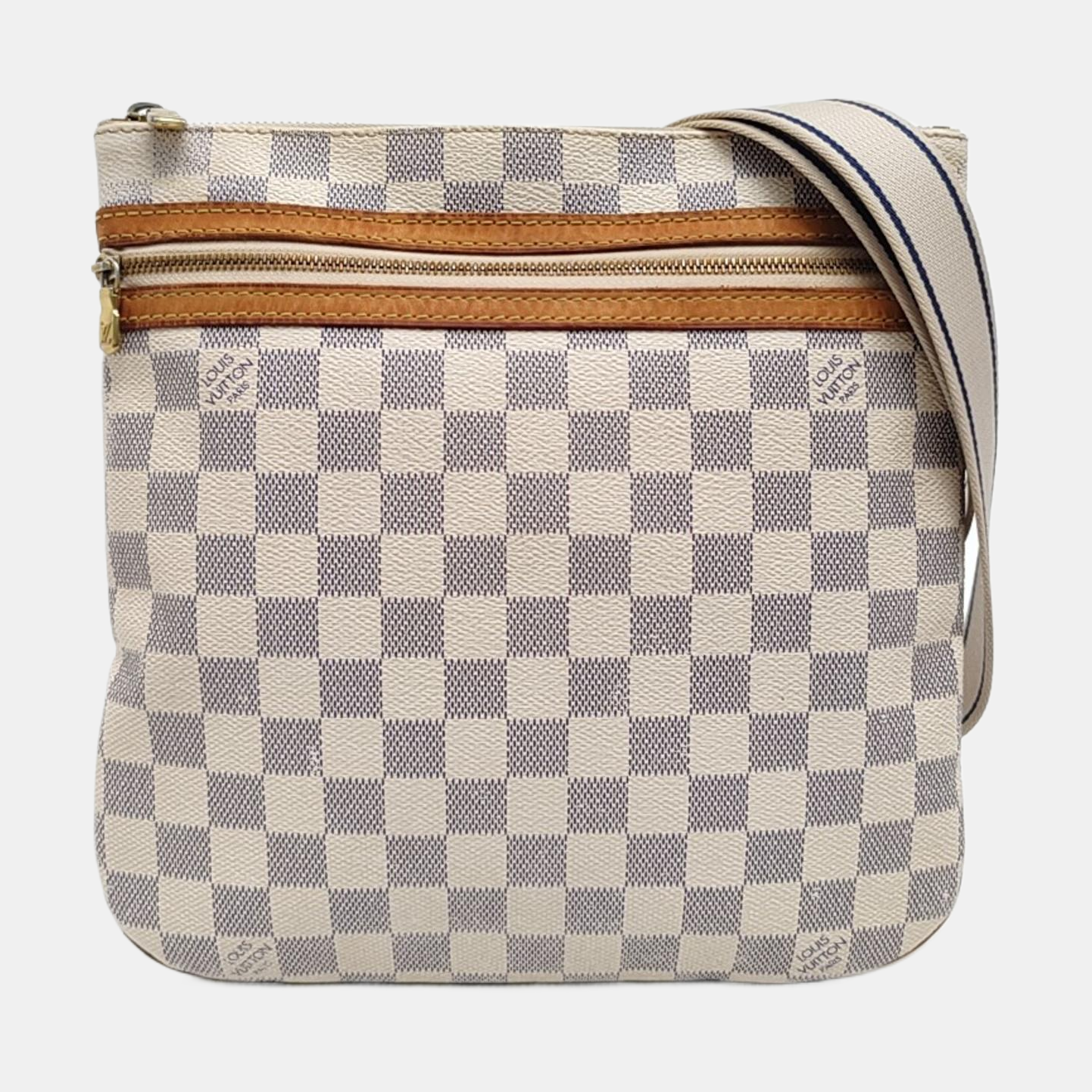 BOSPHORE Damier Azur Coated Canvas White