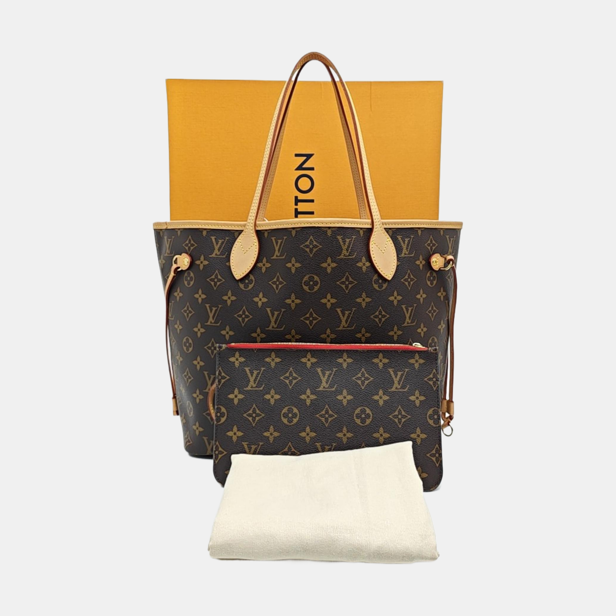 NEVERFULL MM Monogram Coated Canvas Brown