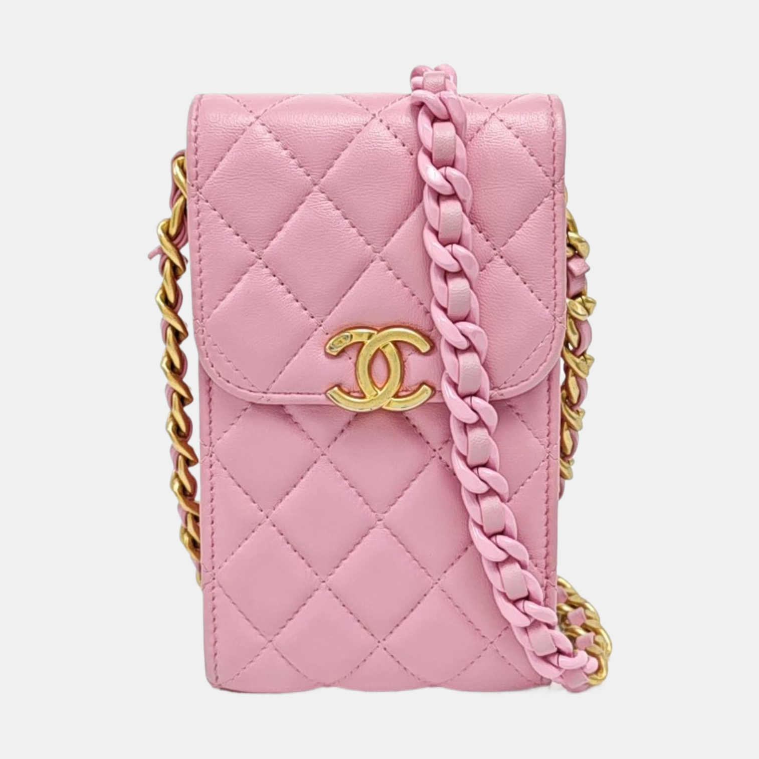 Authenticated pre-owned  TRENDY CC Quilted Lambskin Pink - Shoulder Bag at Looply