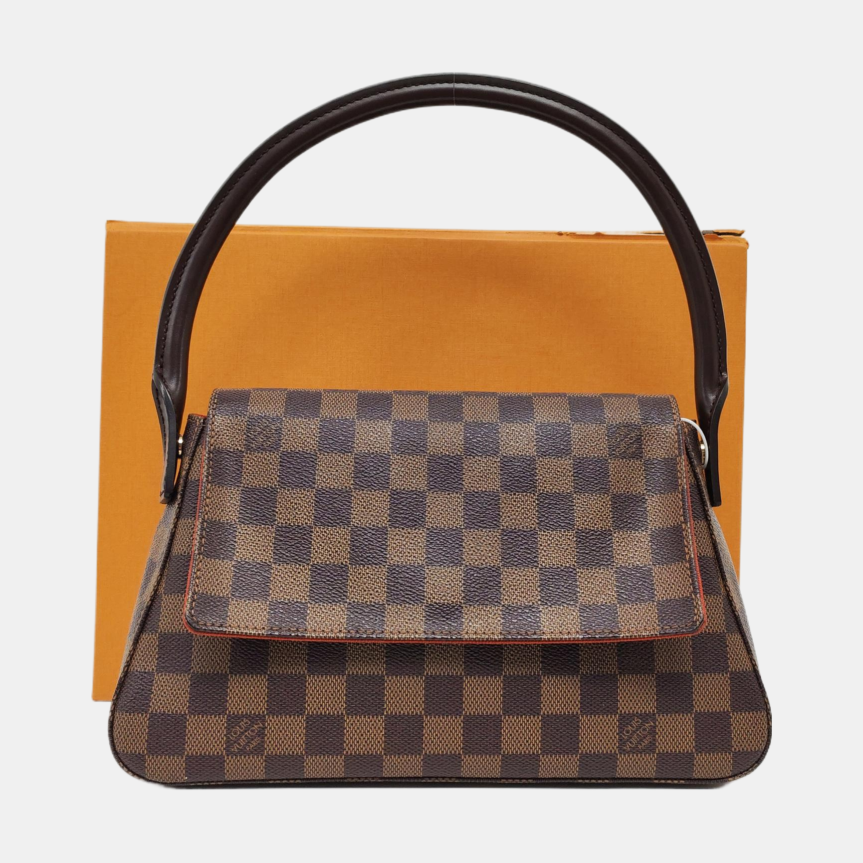 LOOPING PM Damier Ebene Coated Canvas Brown