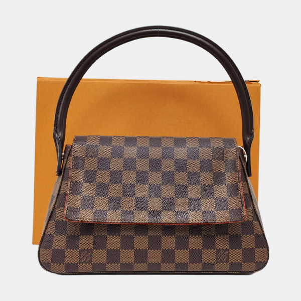LOOPING PM Damier Ebene Coated Canvas Brown