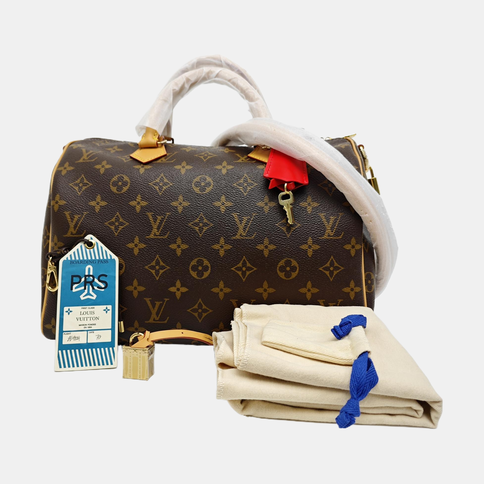 SPEEDY SOFT 30 Monogram Coated Canvas Brown