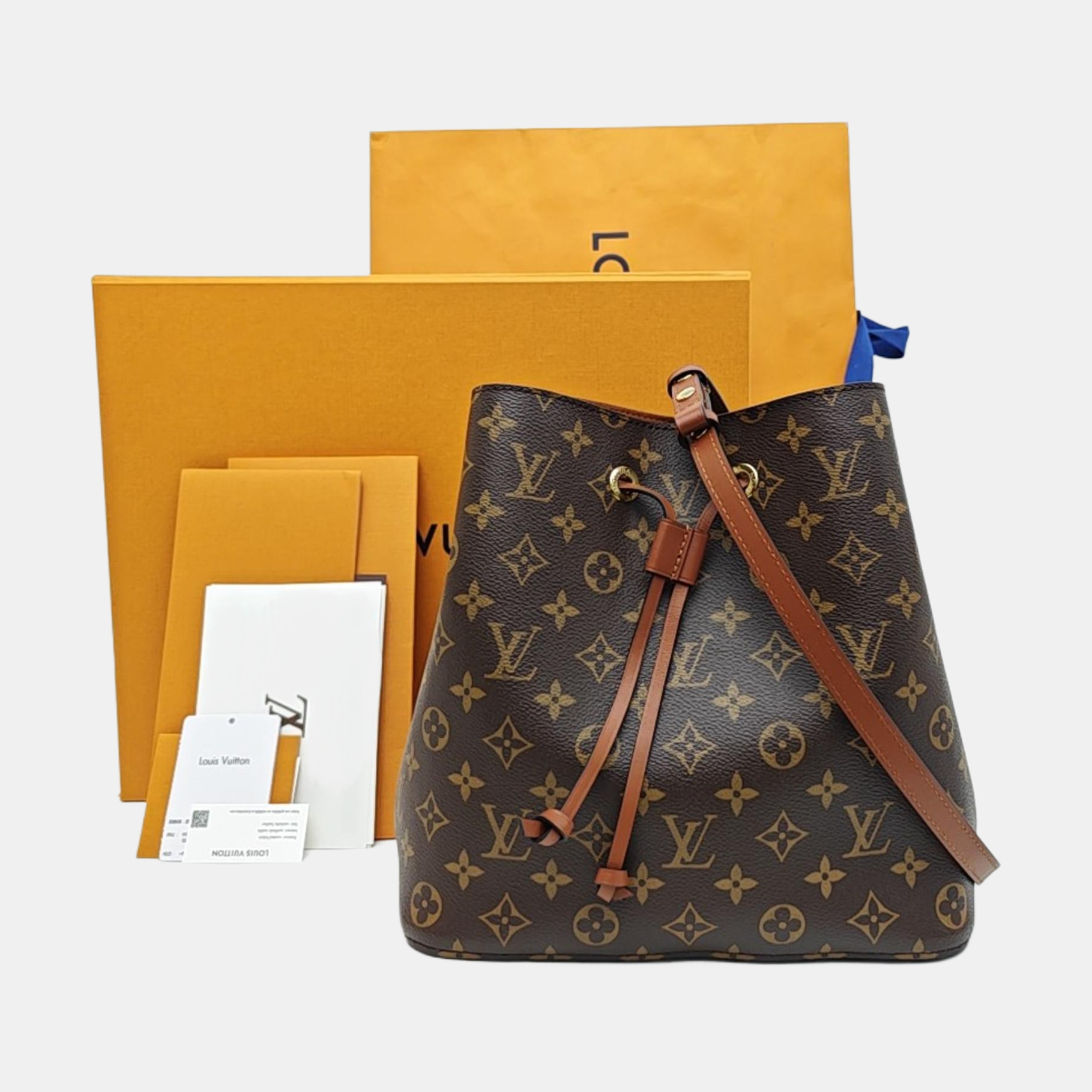 NÉONOÉ MM Monogram Coated Canvas Brown