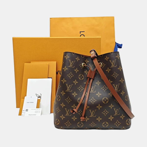 NÉONOÉ MM Monogram Coated Canvas Brown