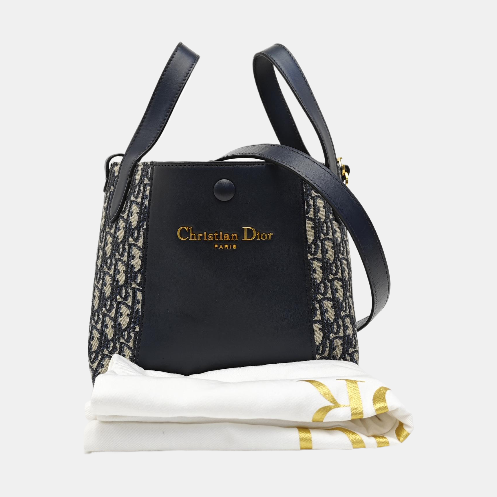CD Signature Small Oblique Calfskin Blue