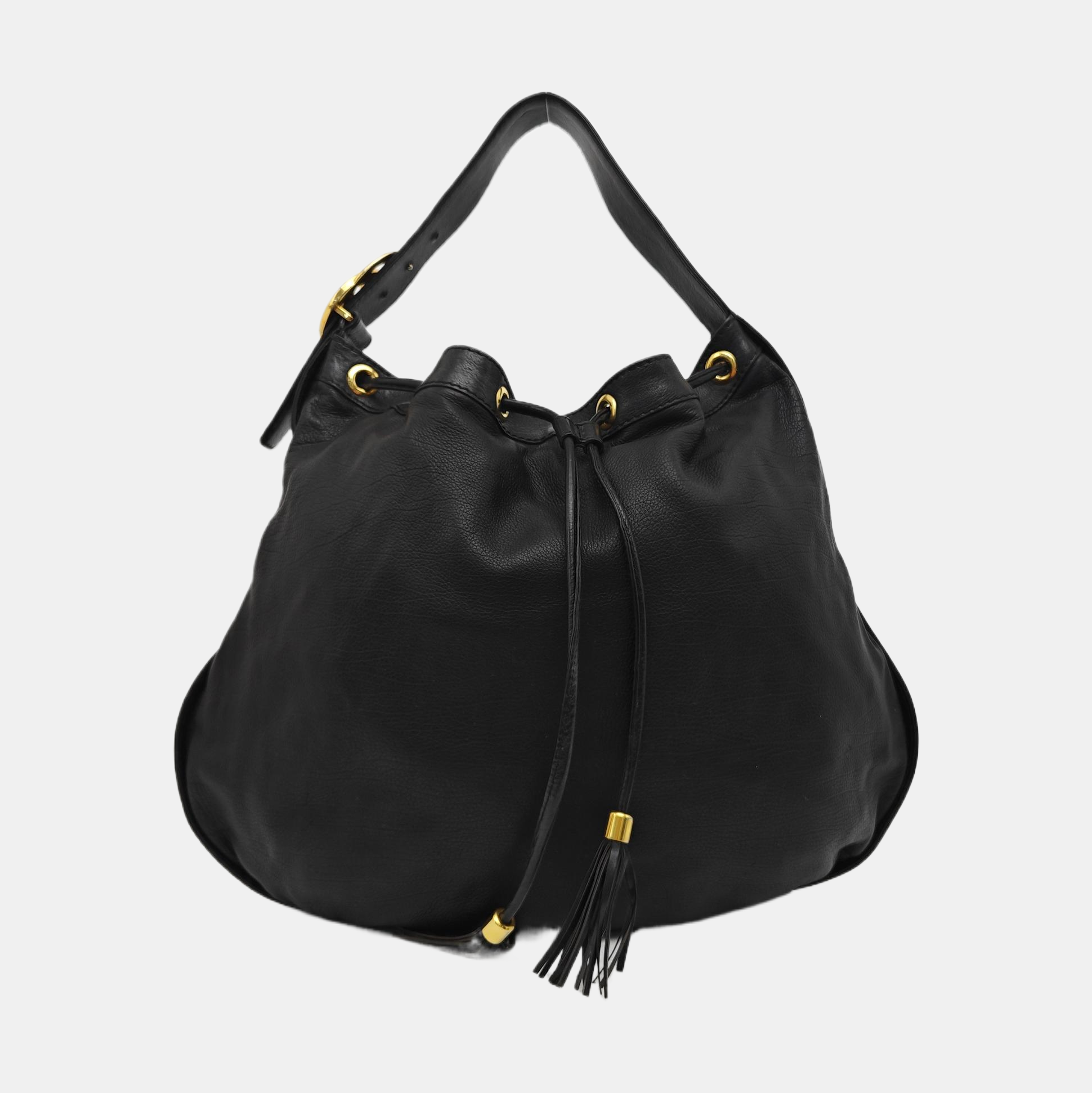 Calfskin Top Handle Bag Black