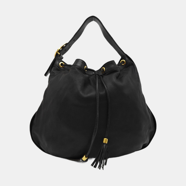 Calfskin Top Handle Bag Black