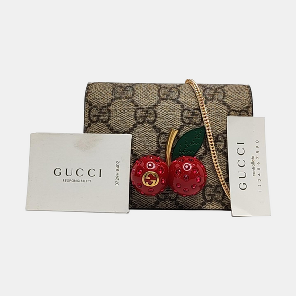 GG Supreme Monogram Coated Canvas Gray Wallet
