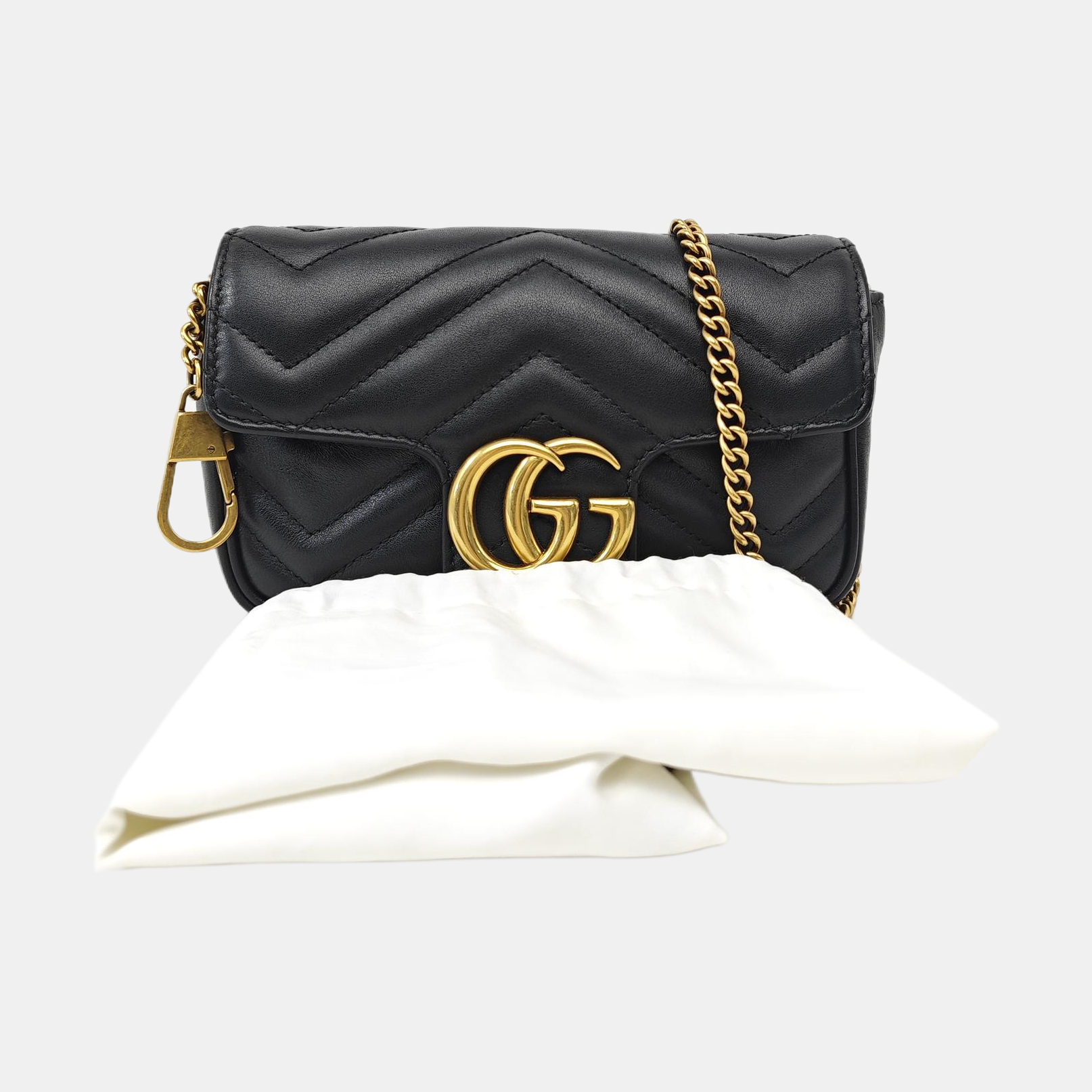 GG Marmont Mini Quilted Calfskin Black