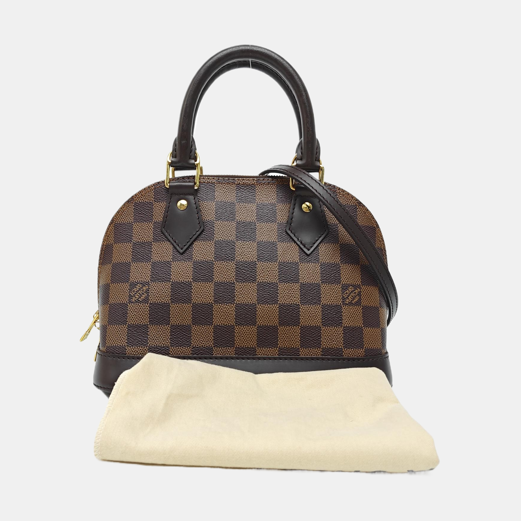 ALMA BB Damier Ebene Coated Canvas Brown
