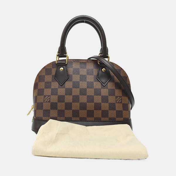 ALMA BB Damier Ebene Coated Canvas Brown