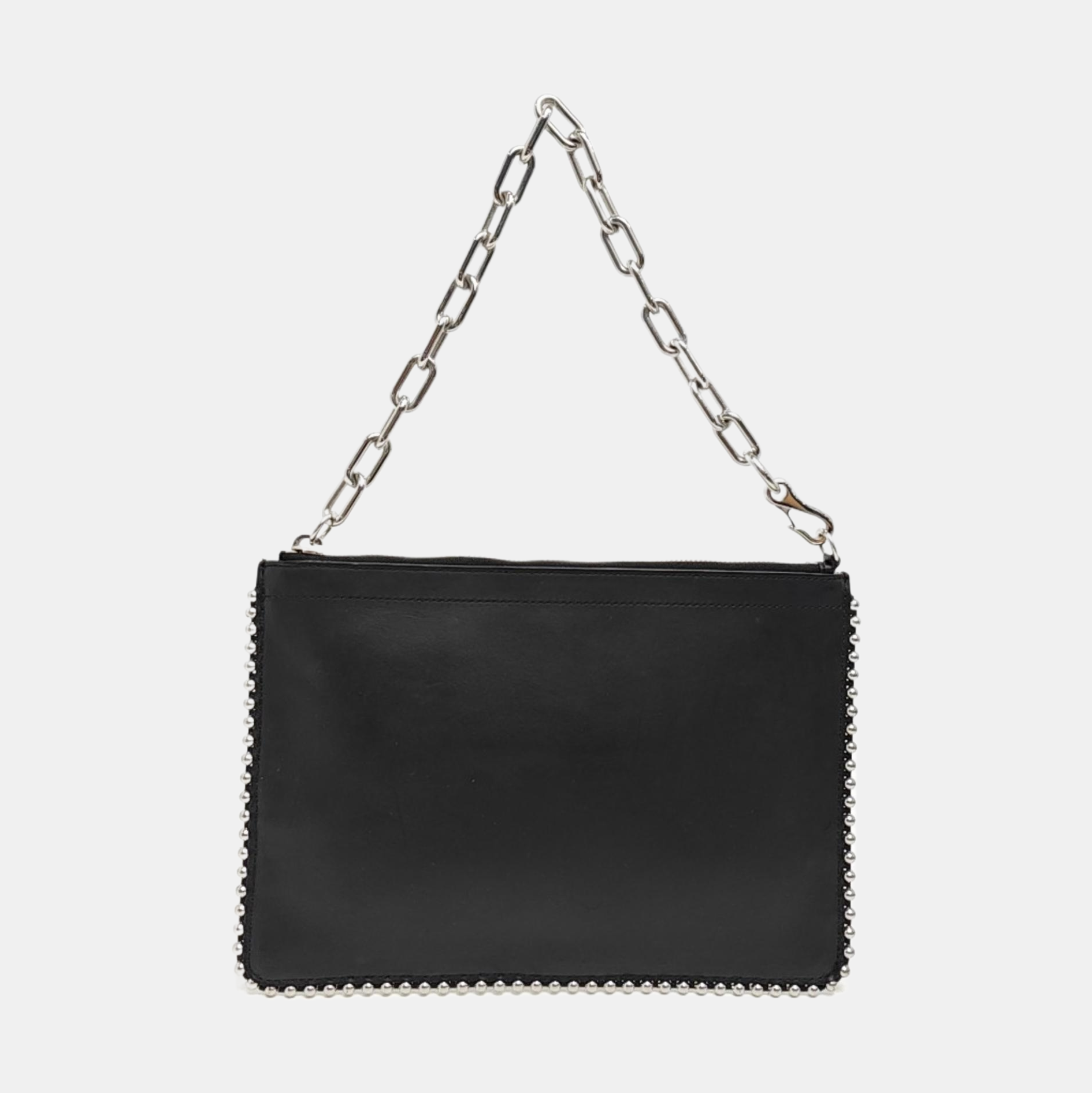 Leather Top Handle Bag Black