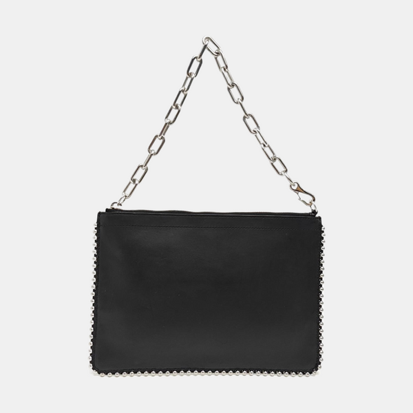 Leather Top Handle Bag Black