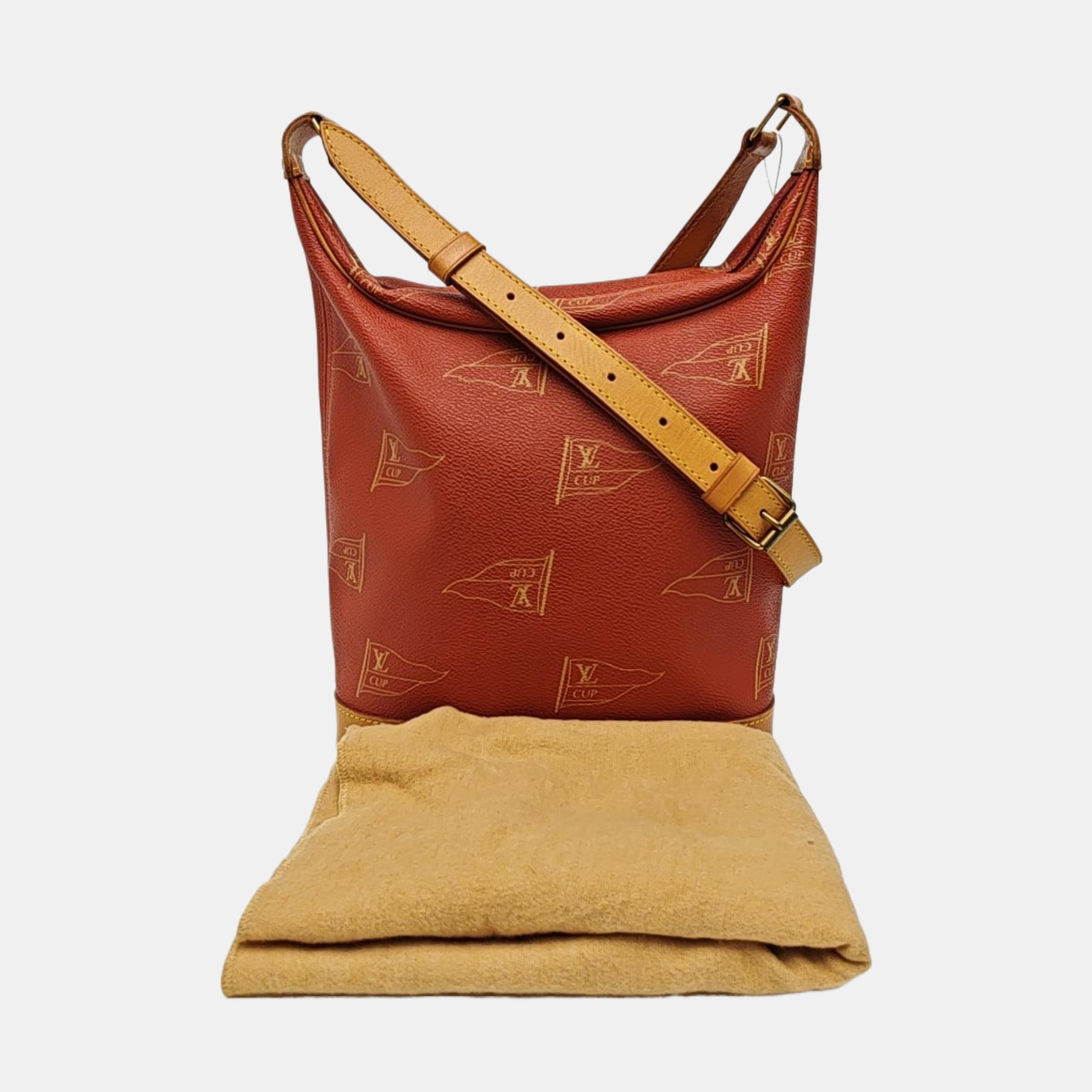 Coated Canvas Shoulder Bag Red