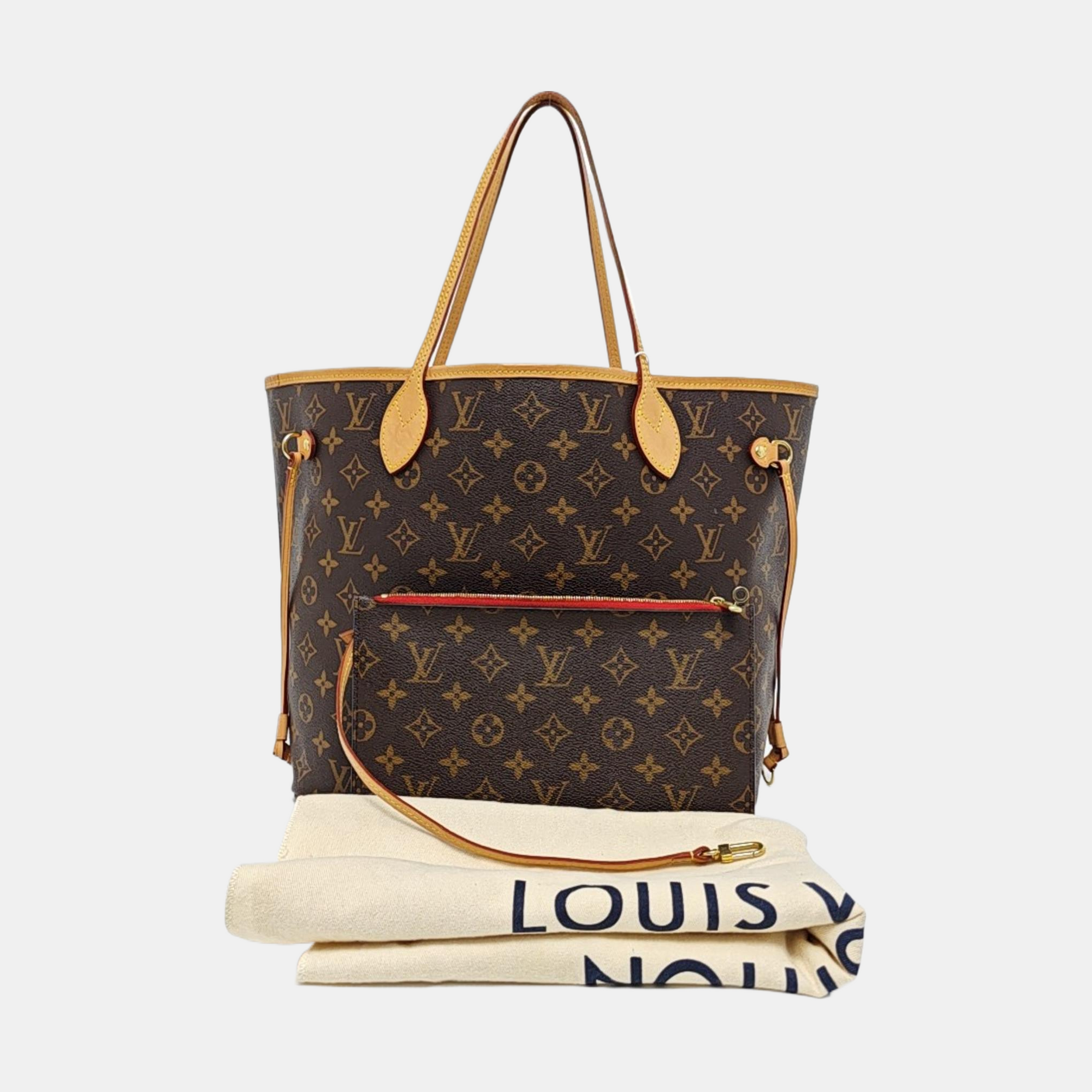 NEVERFULL MM Monogram Coated Canvas Brown