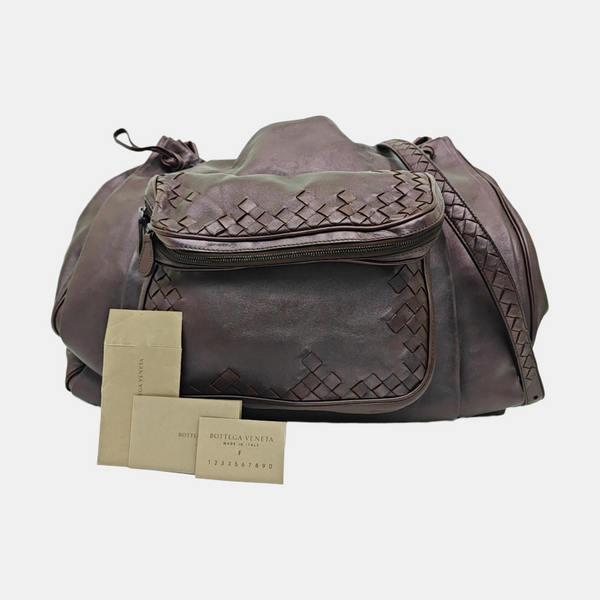 Lambskin Shoulder Bag Brown