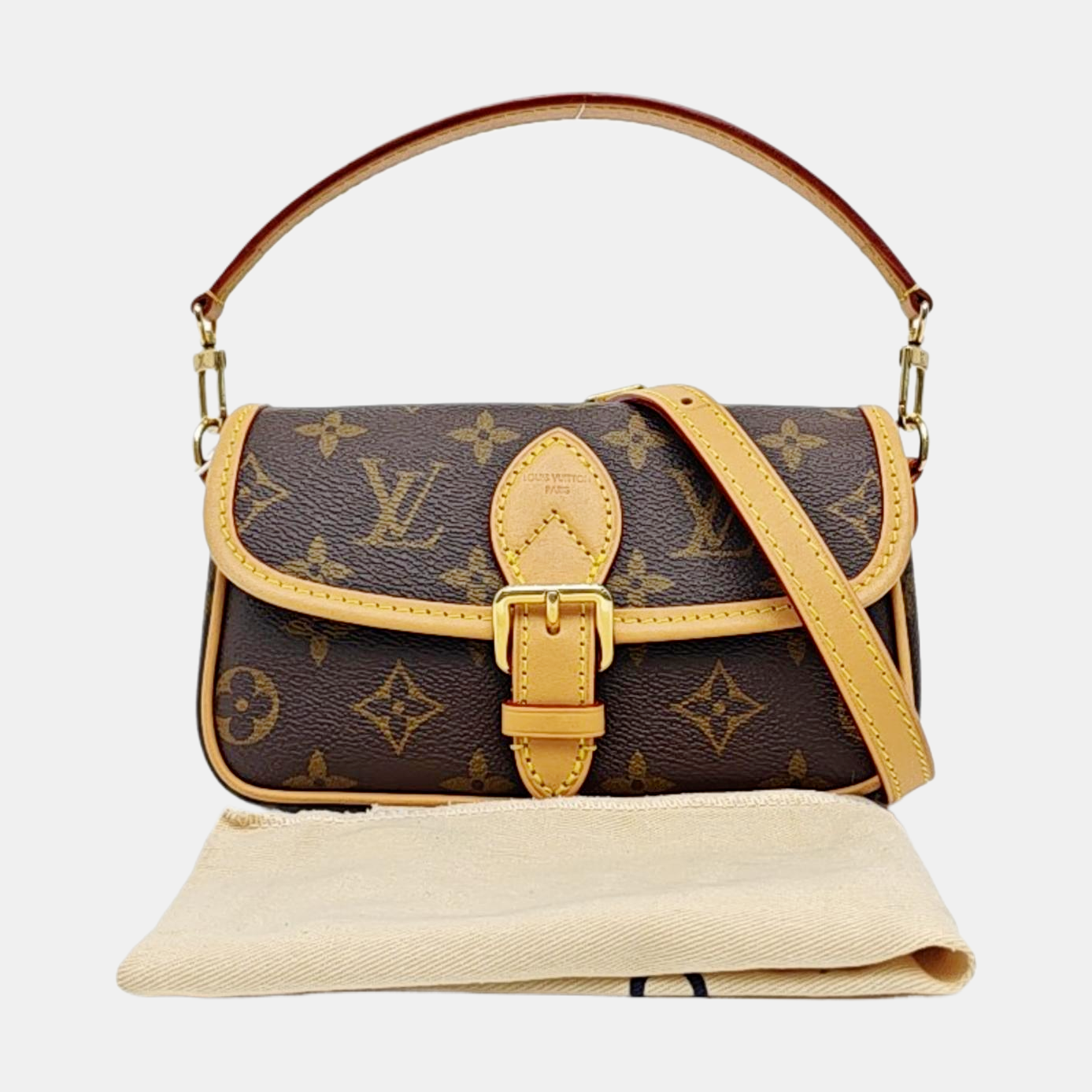 DIANE Nano Monogram Coated Canvas Brown