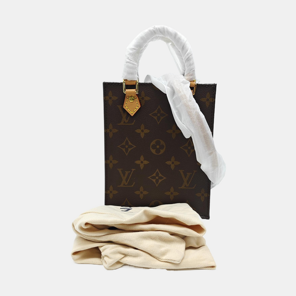 SAC PLAT Mini Monogram Coated Canvas Brown