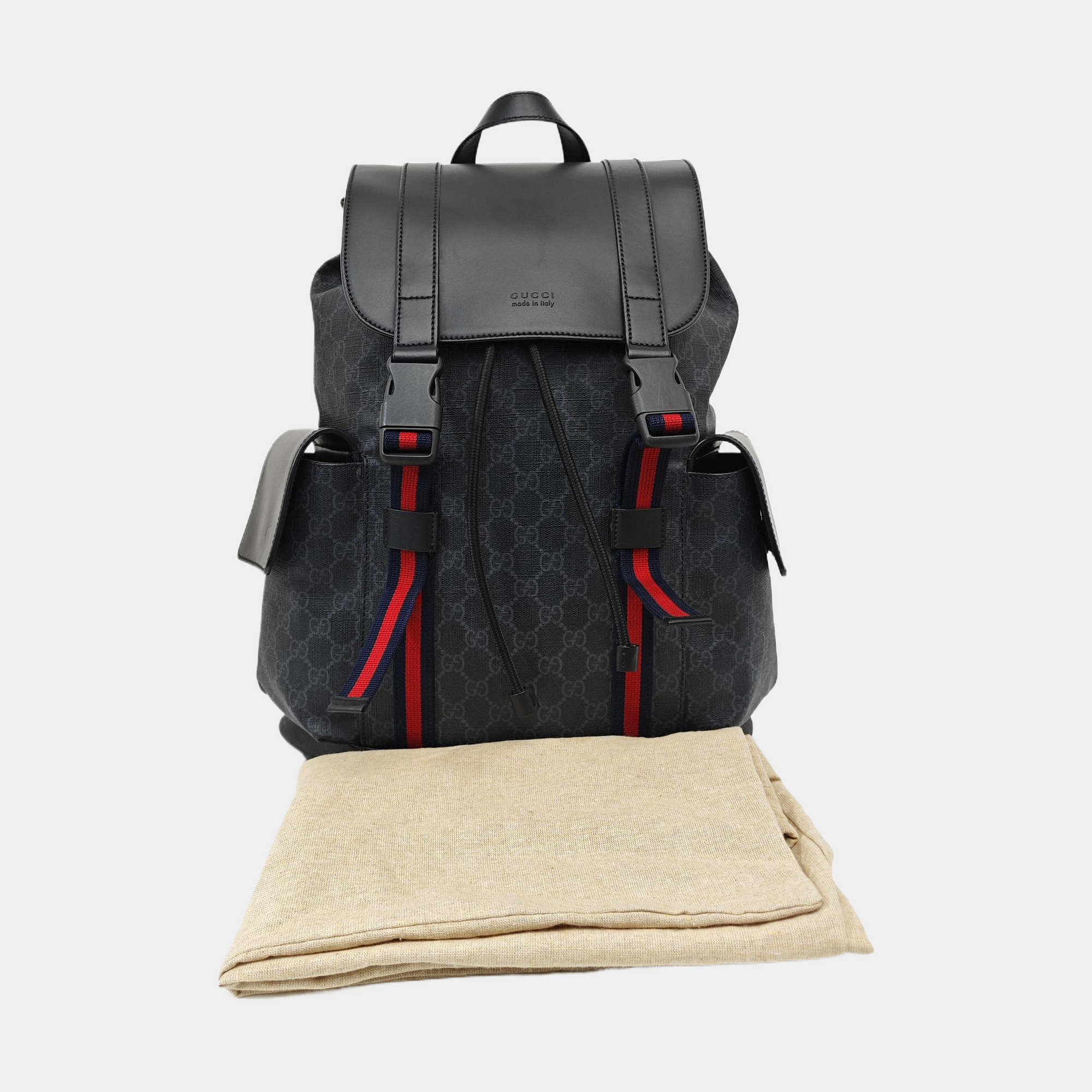 GG Supreme Monogram Coated Canvas Black