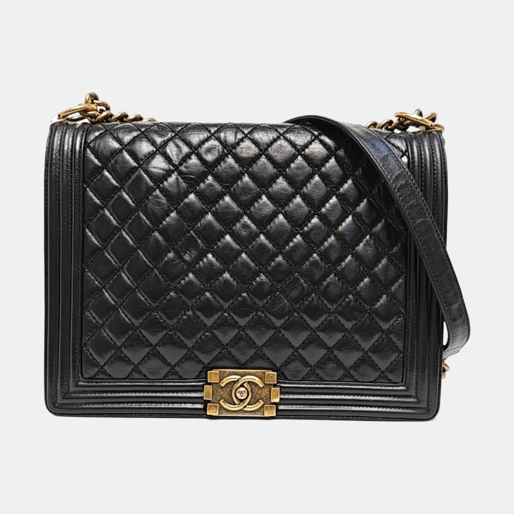 BOY CHANEL Maxi Quilted Calfskin Black