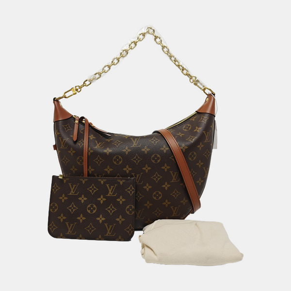 LOOP HOBO Monogram Coated Canvas Brown