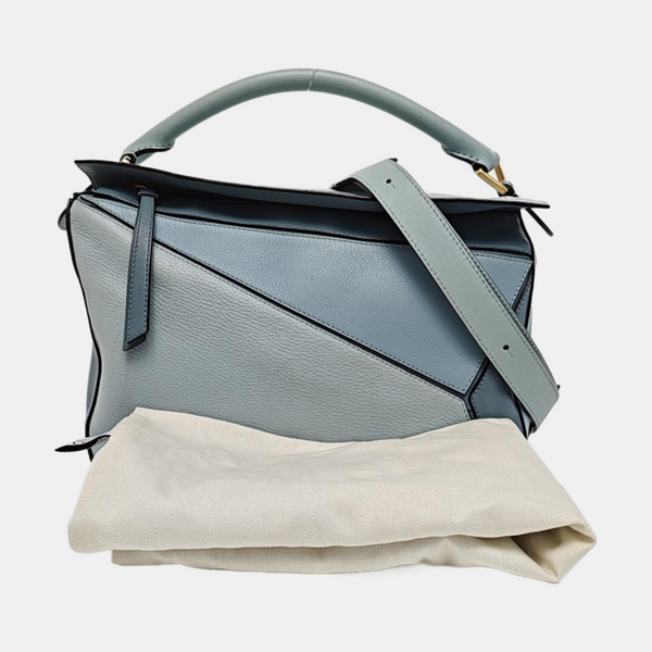Puzzle Medium Calfskin Blue