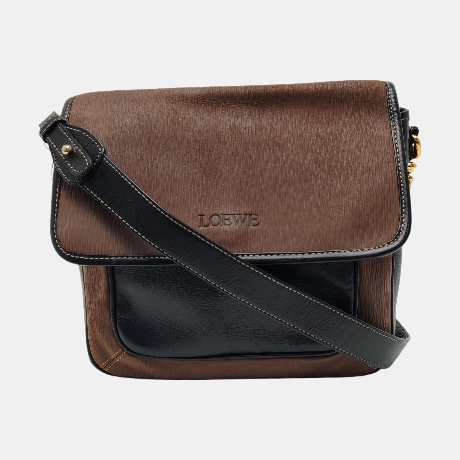 Calfskin Shoulder Bag Brown