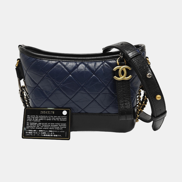 GABRIELLE Small Quilted Calfskin Blue