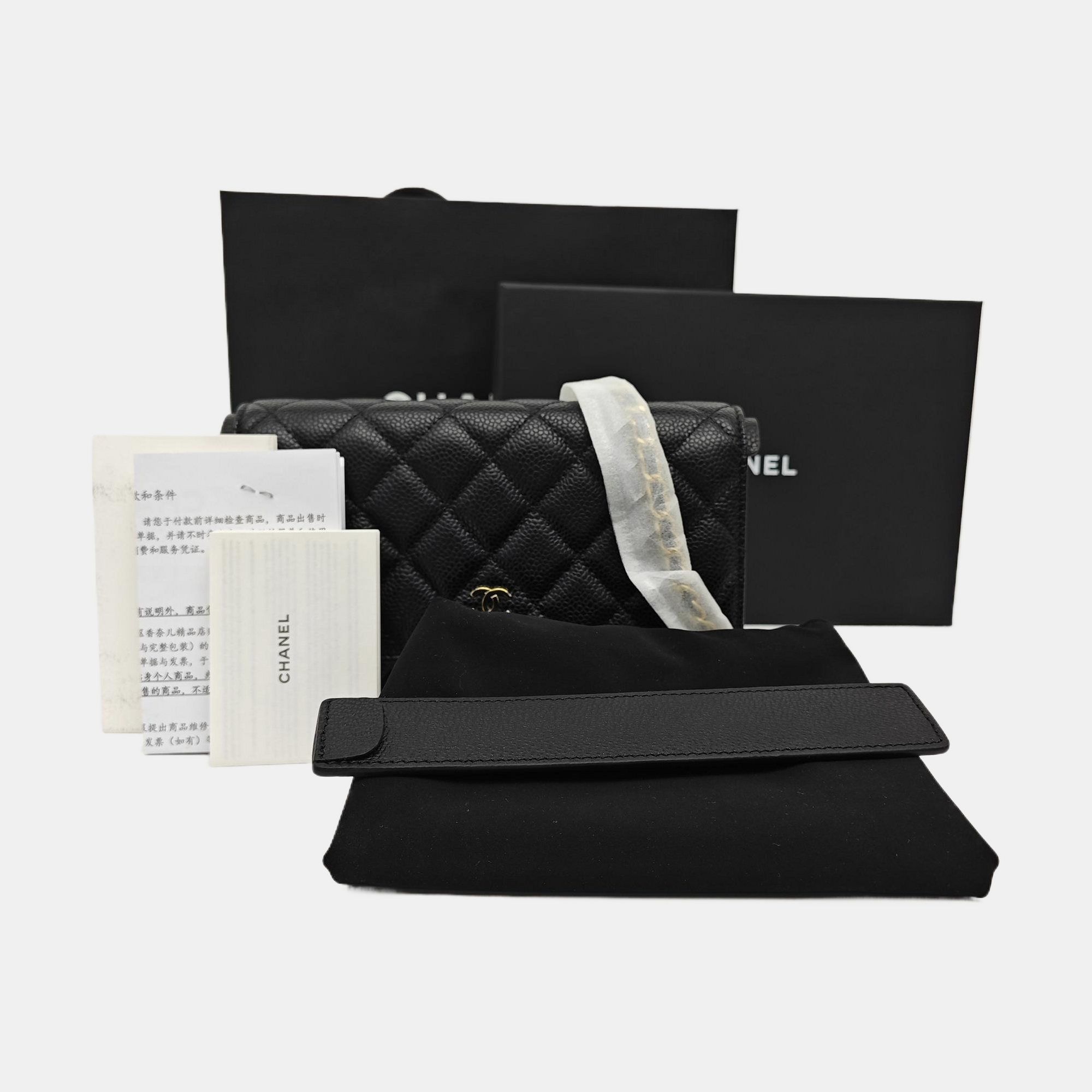WOC Quilted Grained Calfskin Black