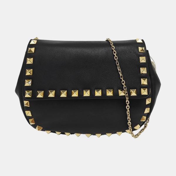 Rockstud Calfskin Black