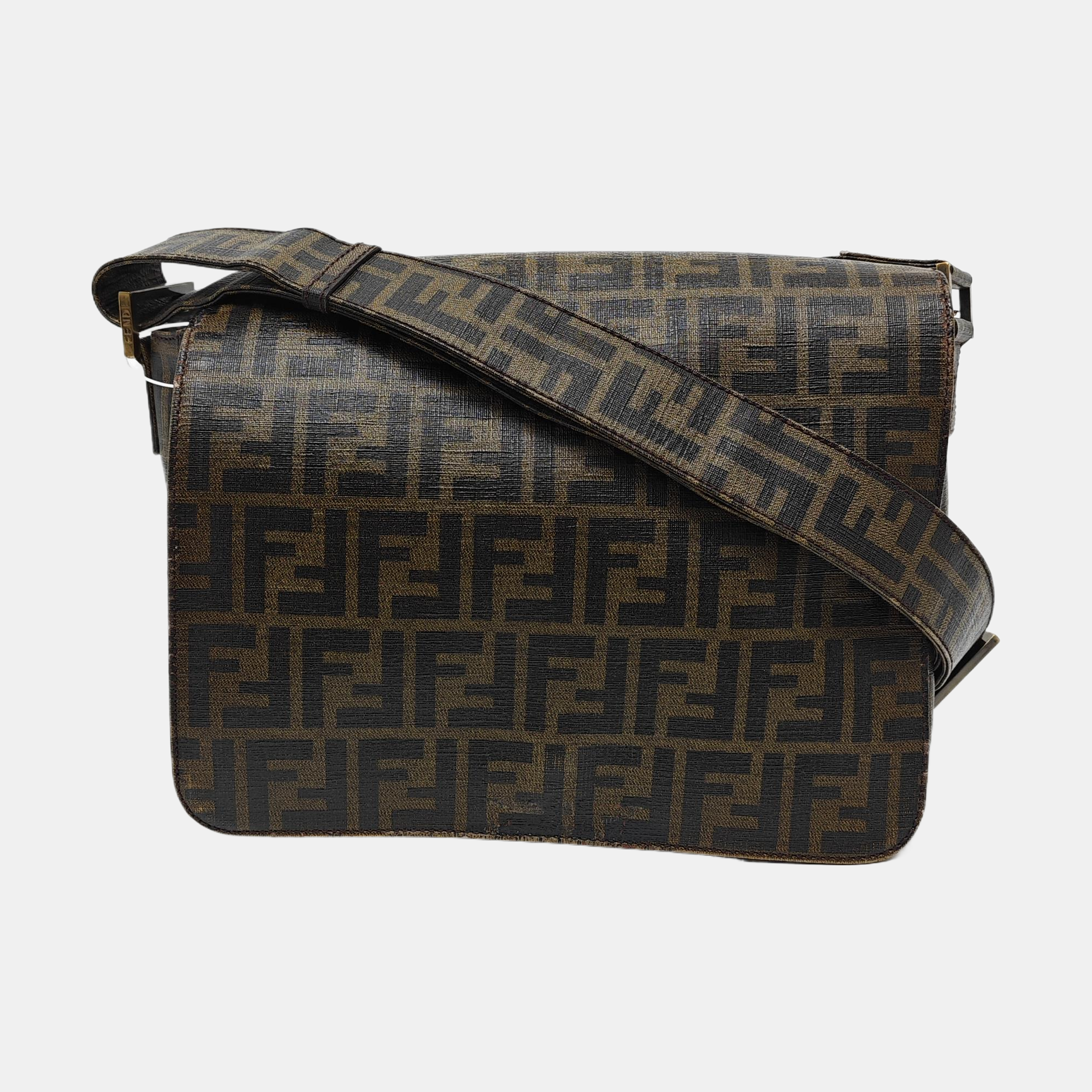 Coated Canvas Shoulder Bag Beige