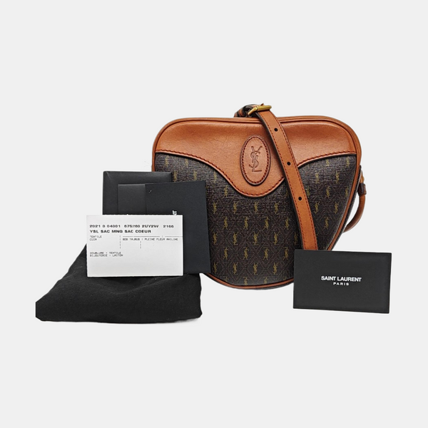 LE MONOGRAMME CŒUR Coated Canvas Brown