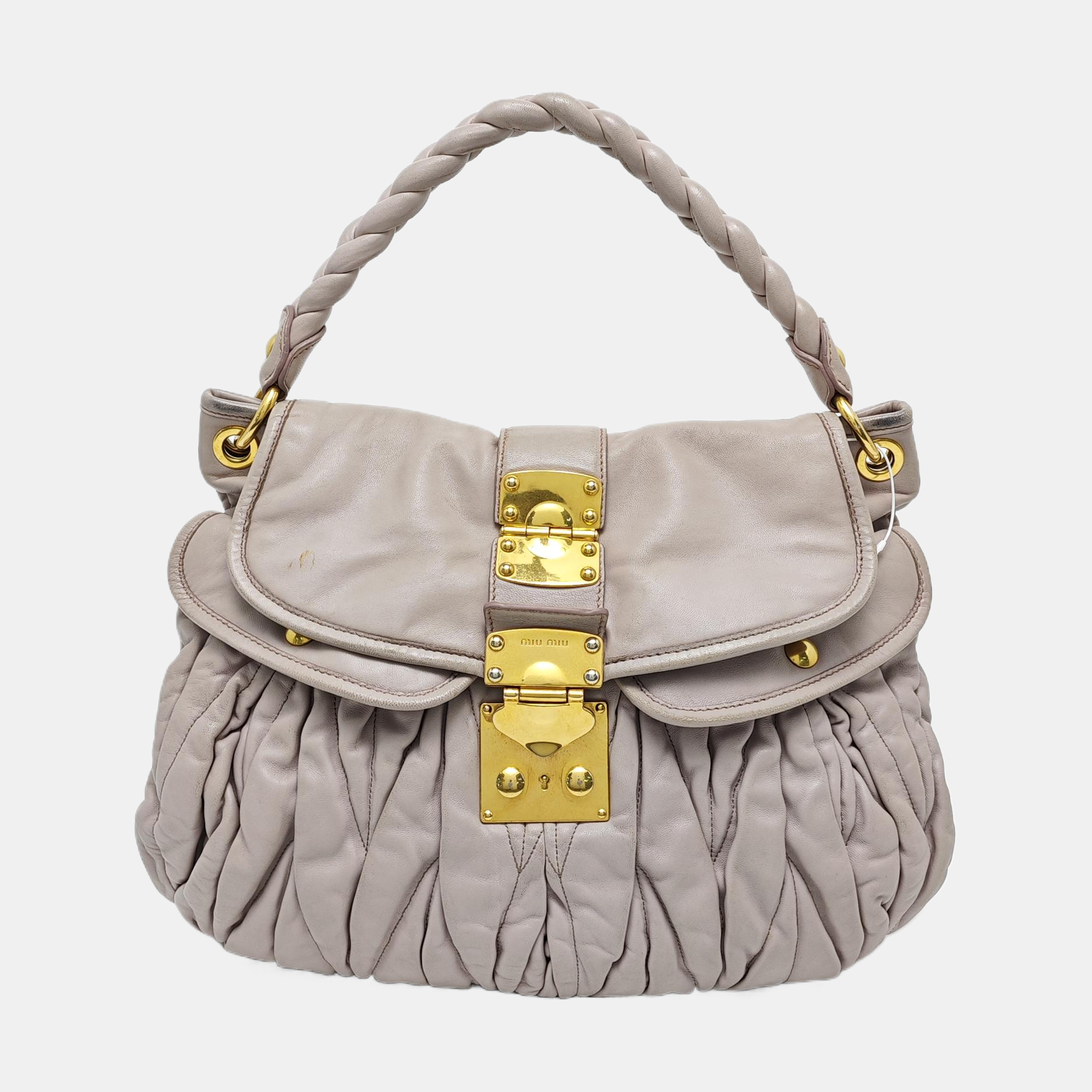 Miu Coffer Quilted Calfskin Purple