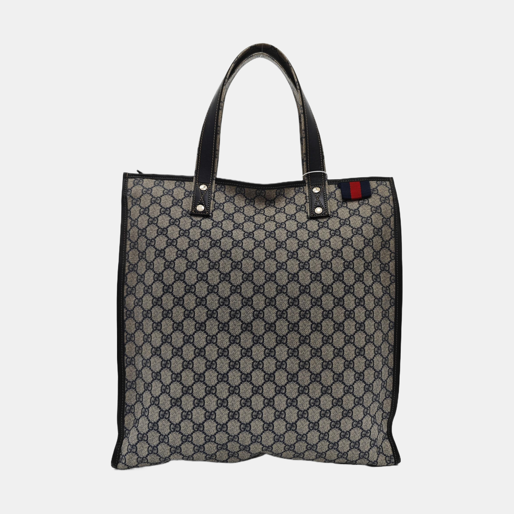 Monogram Coated Canvas Tote Bag Black