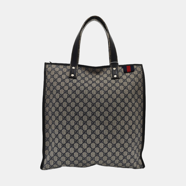 Monogram Coated Canvas Tote Bag Black