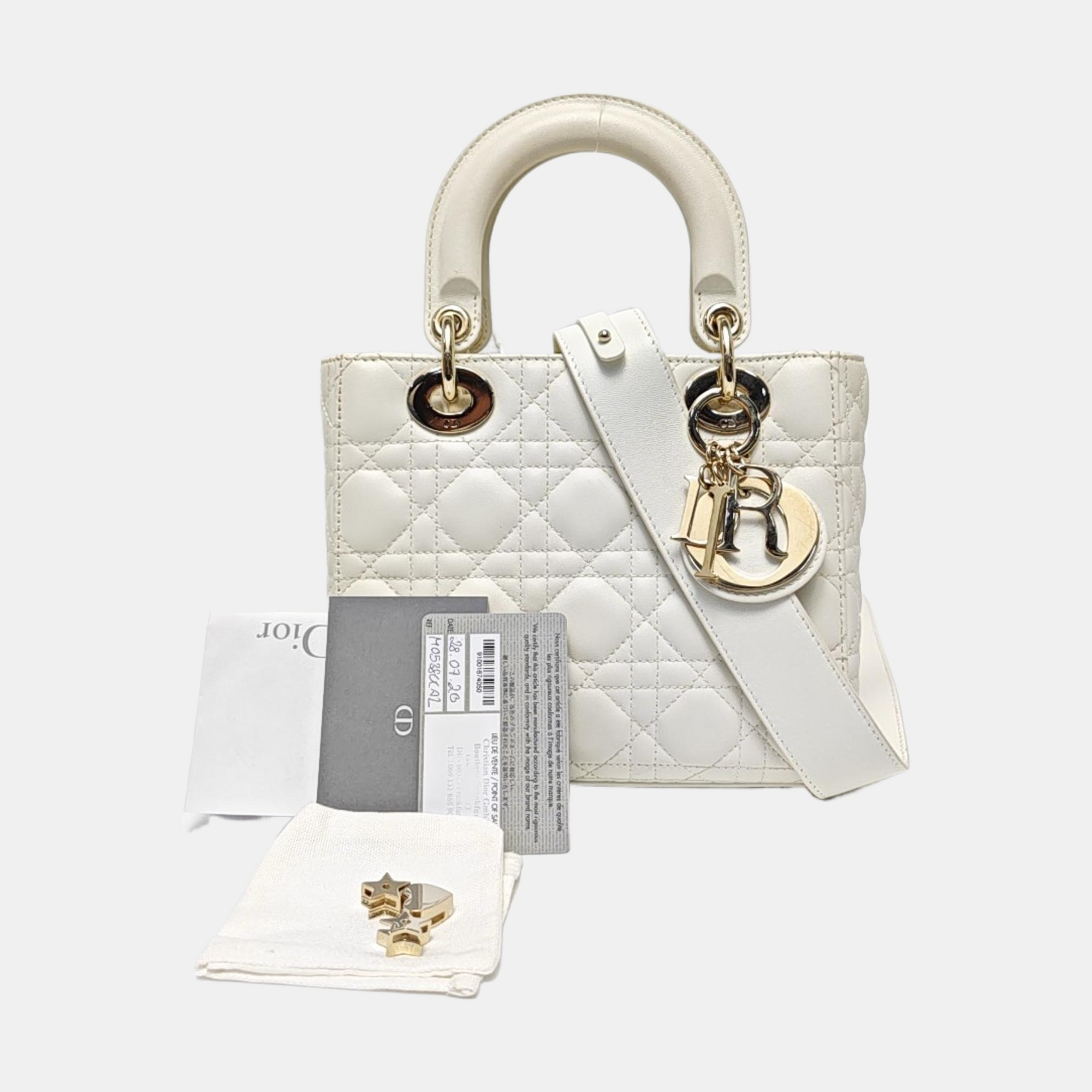 Lady Dior Cannage Lambskin White