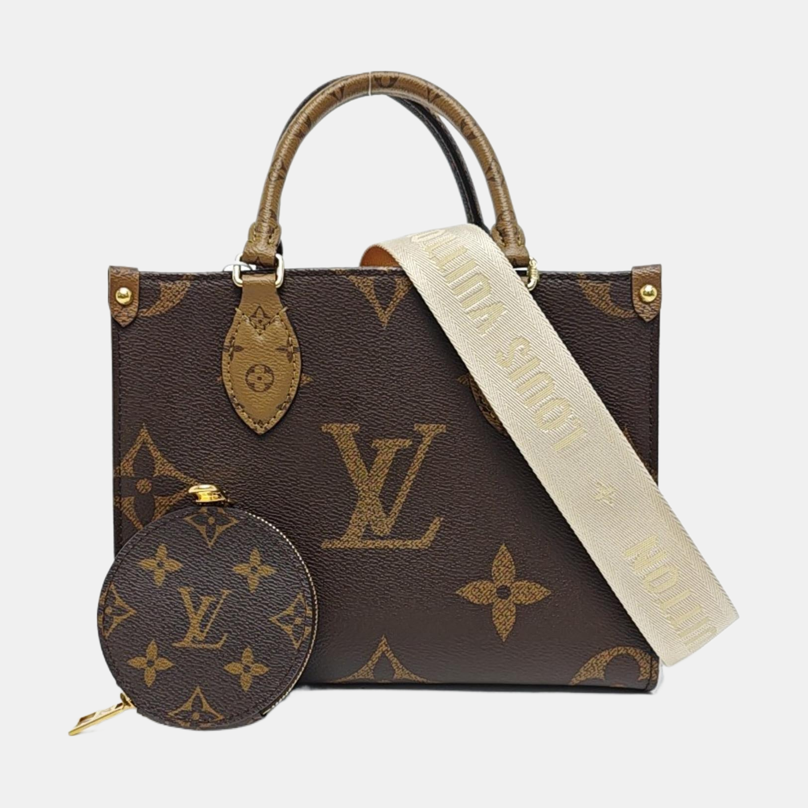 ONTHEGO PM Monogram Coated Canvas Brown