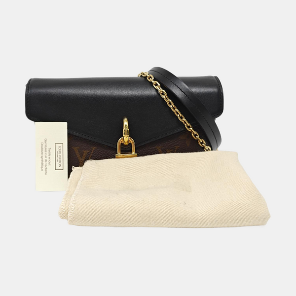 Coated Canvas Shoulder Bag Brown
