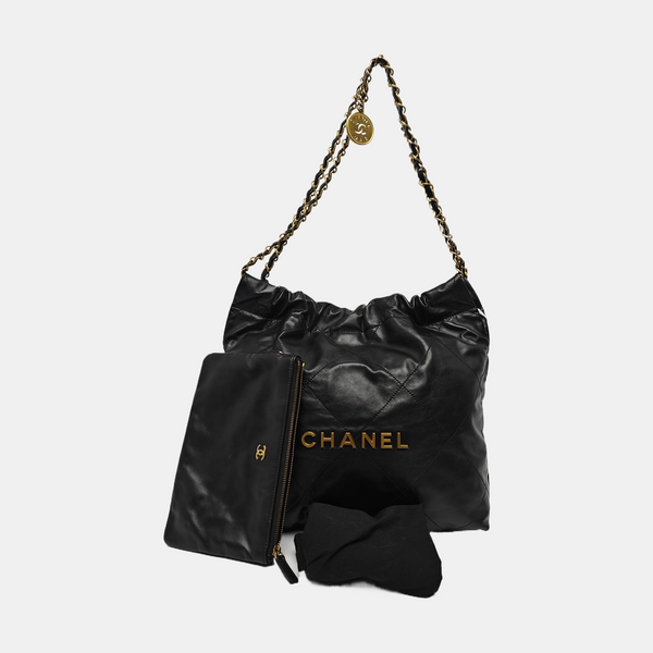 CHANEL 22 Small Quilted Calfskin Black