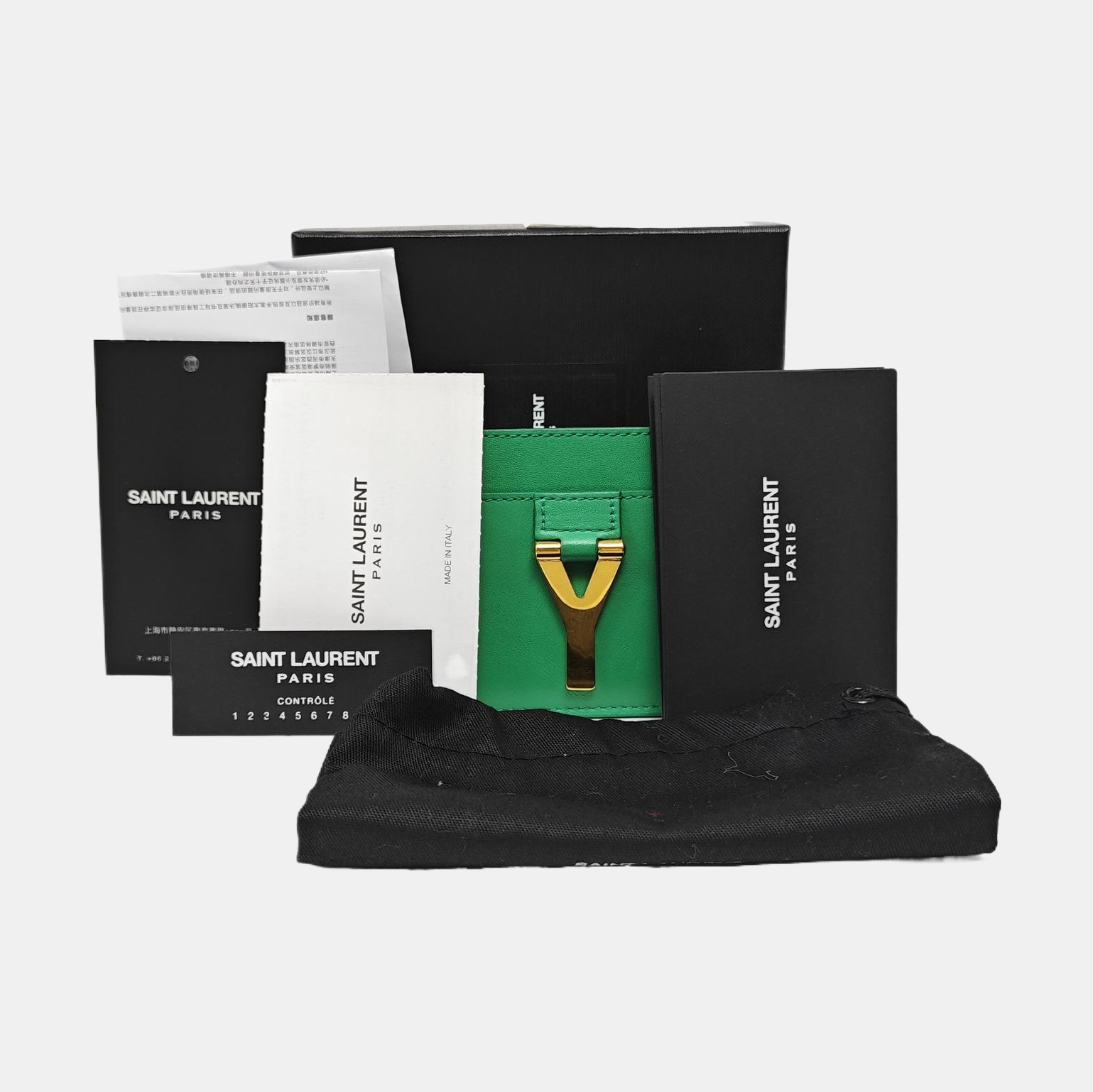 Calfskin Card Holder Green