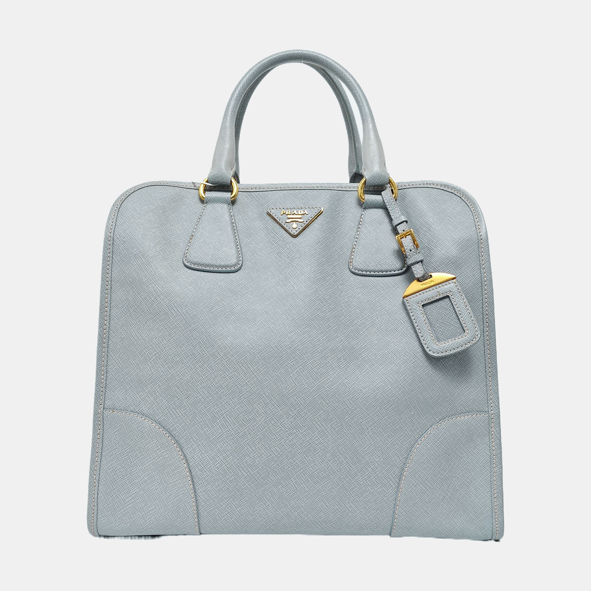 Saffiano Calfskin Top Handle Bag Blue