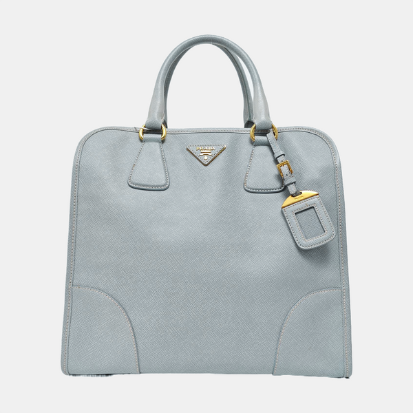Saffiano Calfskin Top Handle Bag Blue