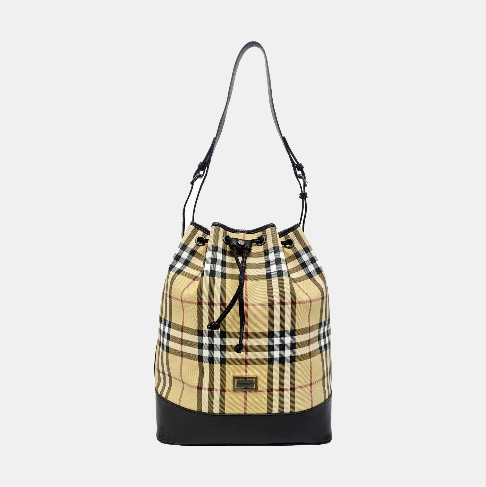 Coated Canvas Bucket Bag Beige