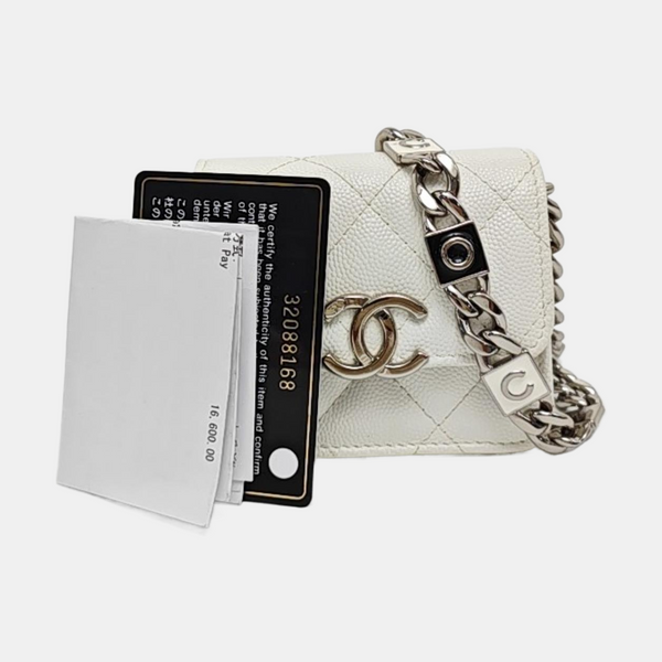 Quilted Grained Calfskin White