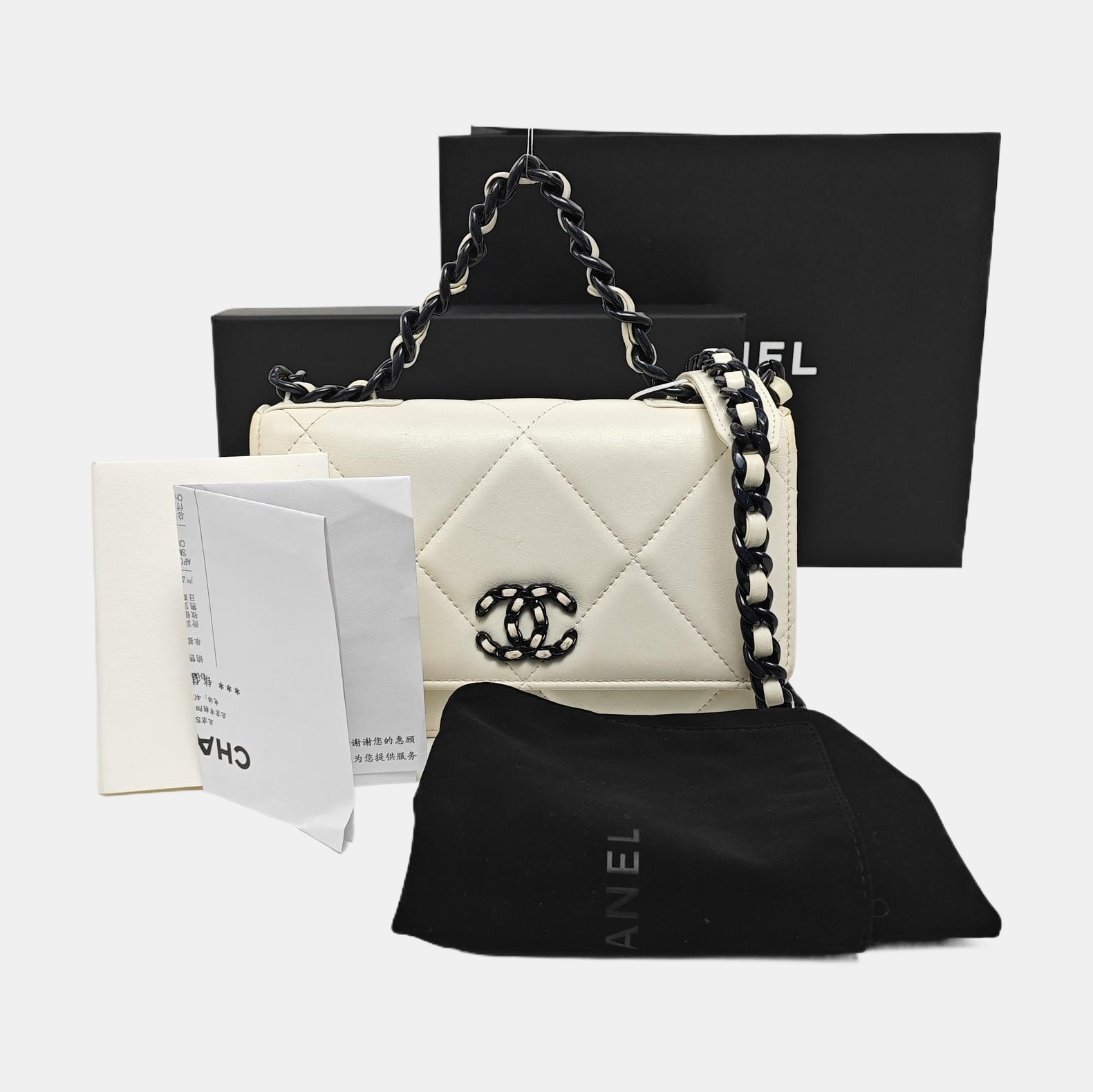 CHANEL 19 WOC Quilted Calfskin White