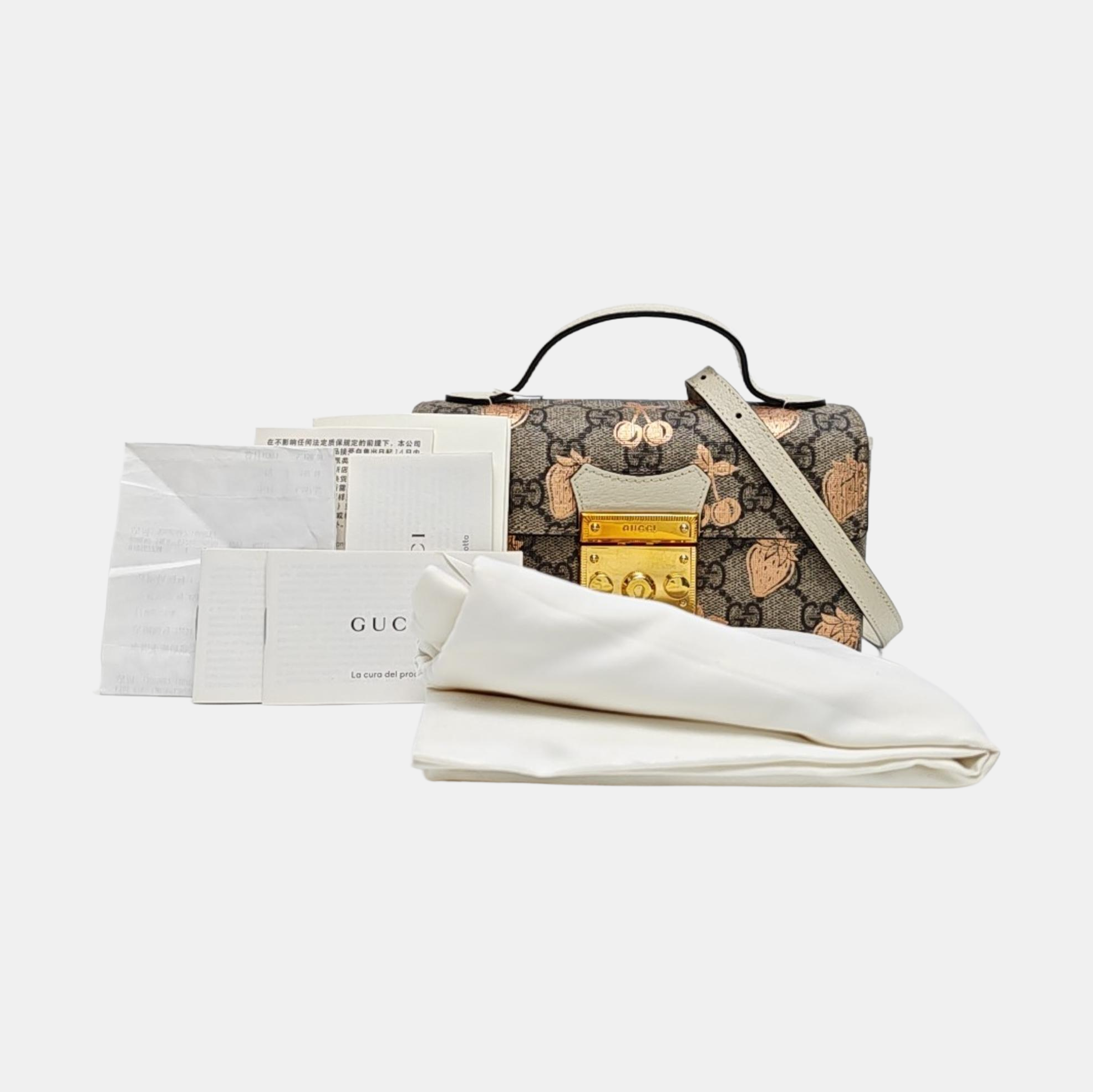 Padlock Mini Monogram Coated Canvas Beige