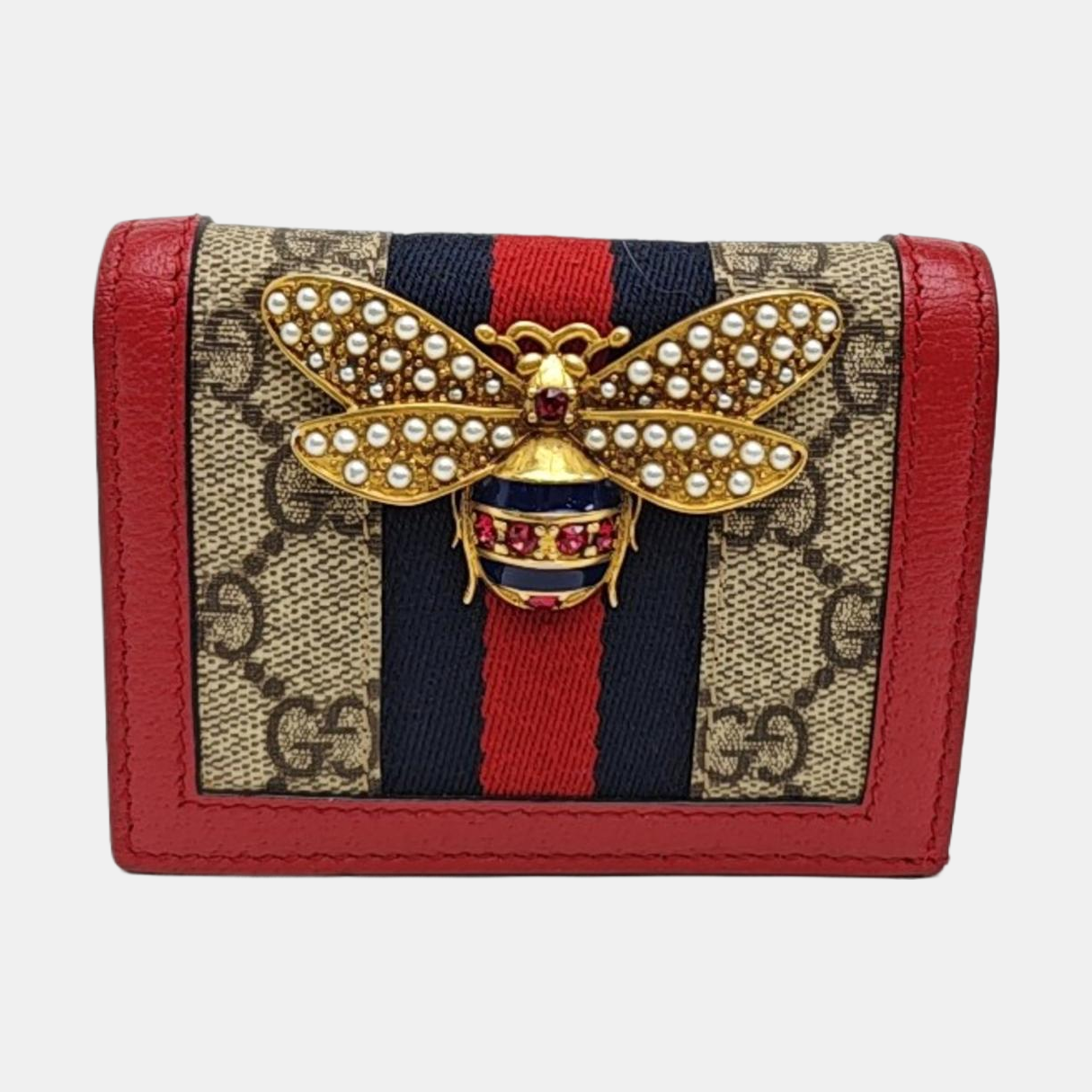 Queen Margaret Monogram Coated Canvas Beige Wallet