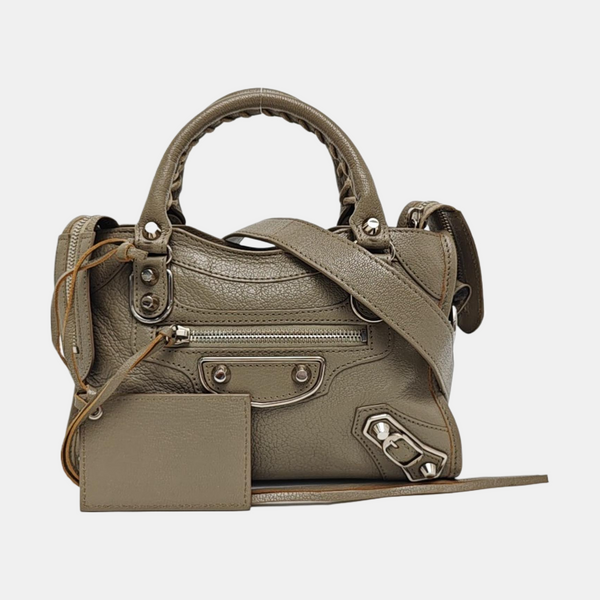 Classic Metallic Edge City Mini Lambskin Gray