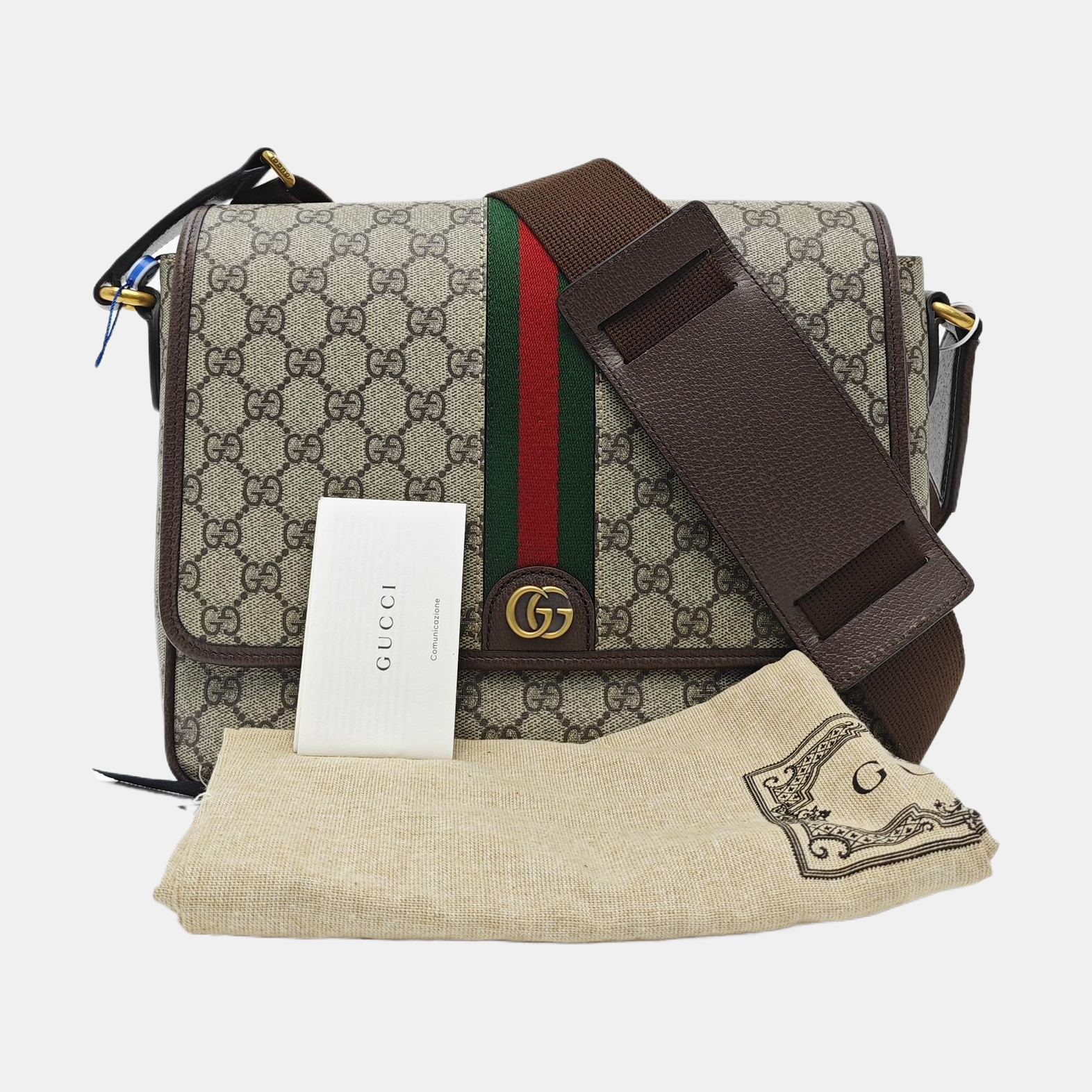 Ophidia Small Monogram Coated Canvas Beige