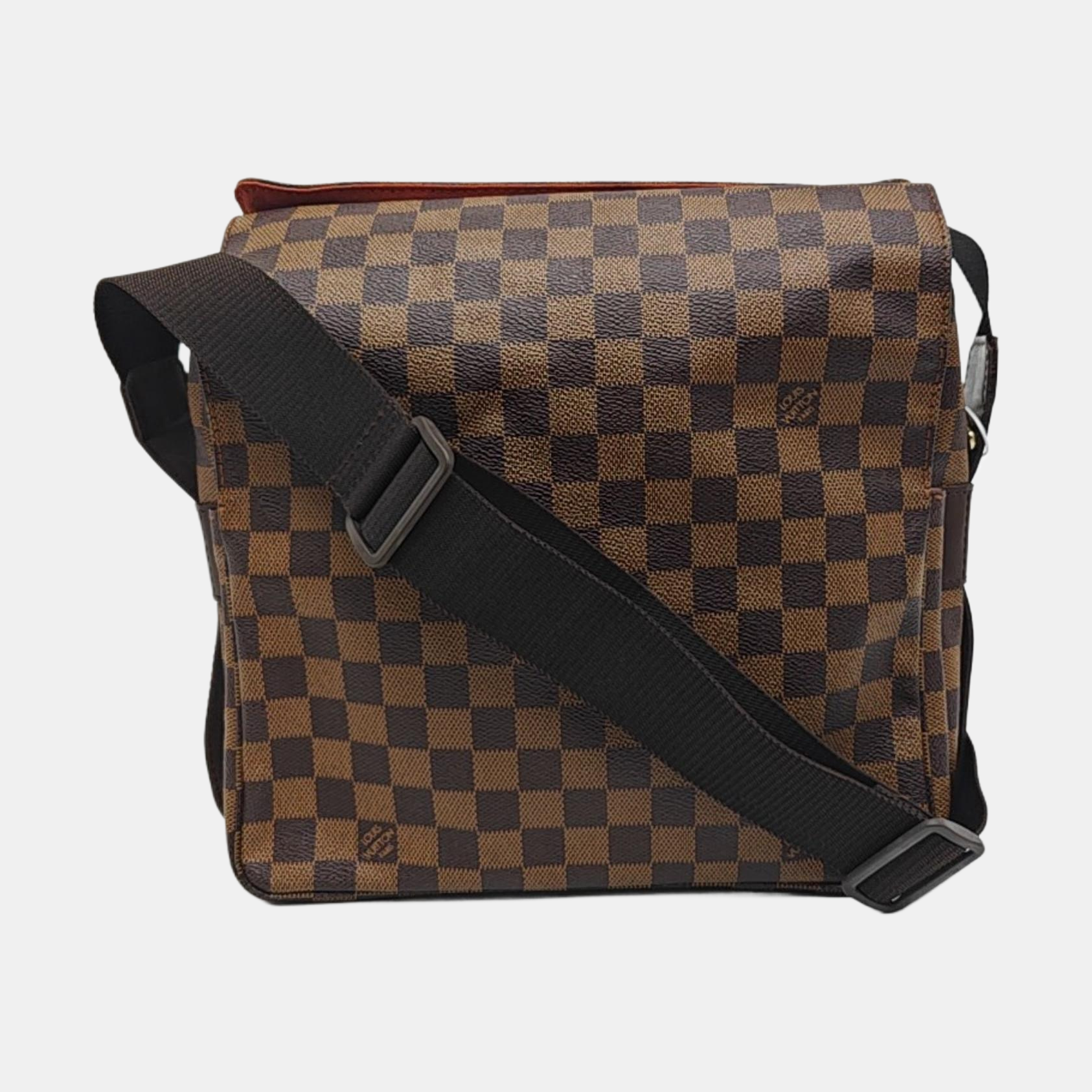 NAVIGLIO Damier Ebene Coated Canvas Brown